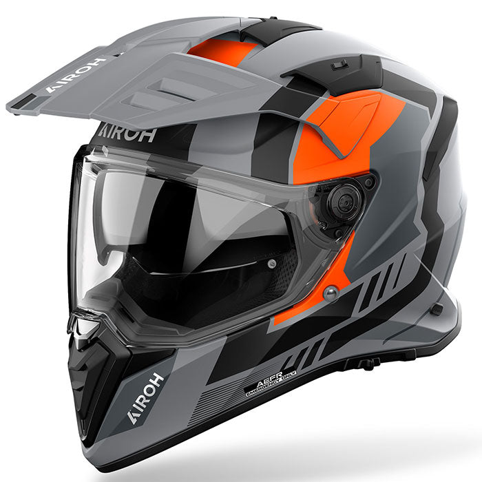 Airoh Bandit Horn Matt Grey Orange Adventure Helmet