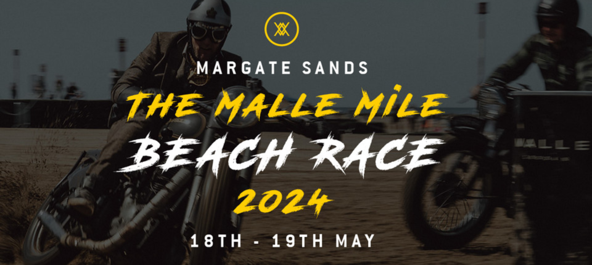 The Malle Mile Beach Race promotional banner.