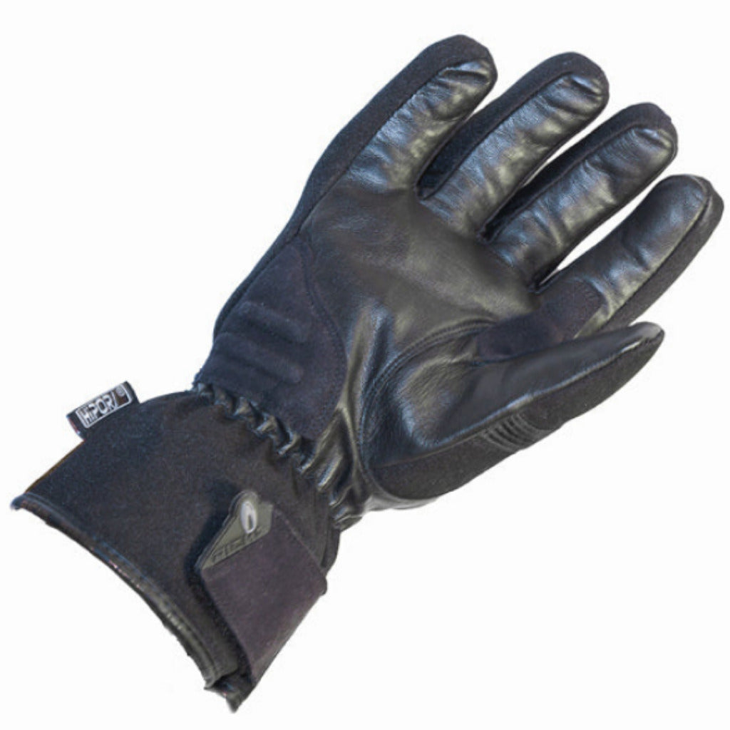 Black leather glove on a white background