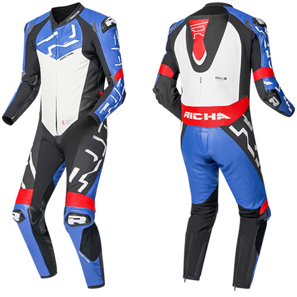 Richa Stradale GP One Piece Leather Suit Blue White Black Red