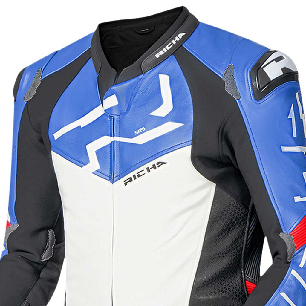 Richa Stradale GP One Piece Leather Suit Blue White Black Red