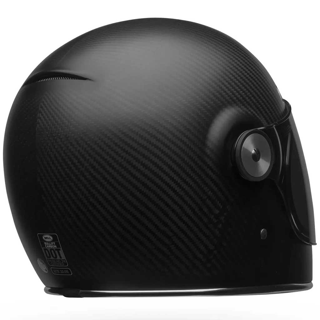 Bell Bullitt GT Carbon Solid Matt Black full face motorcycle helmet in black, view 8 of 10