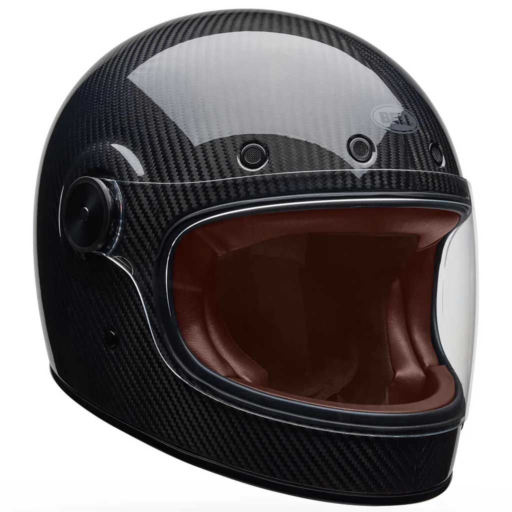 Bell Bullitt GT Carbon Solid Black full face motorcycle helmet in black, view 2 of 5