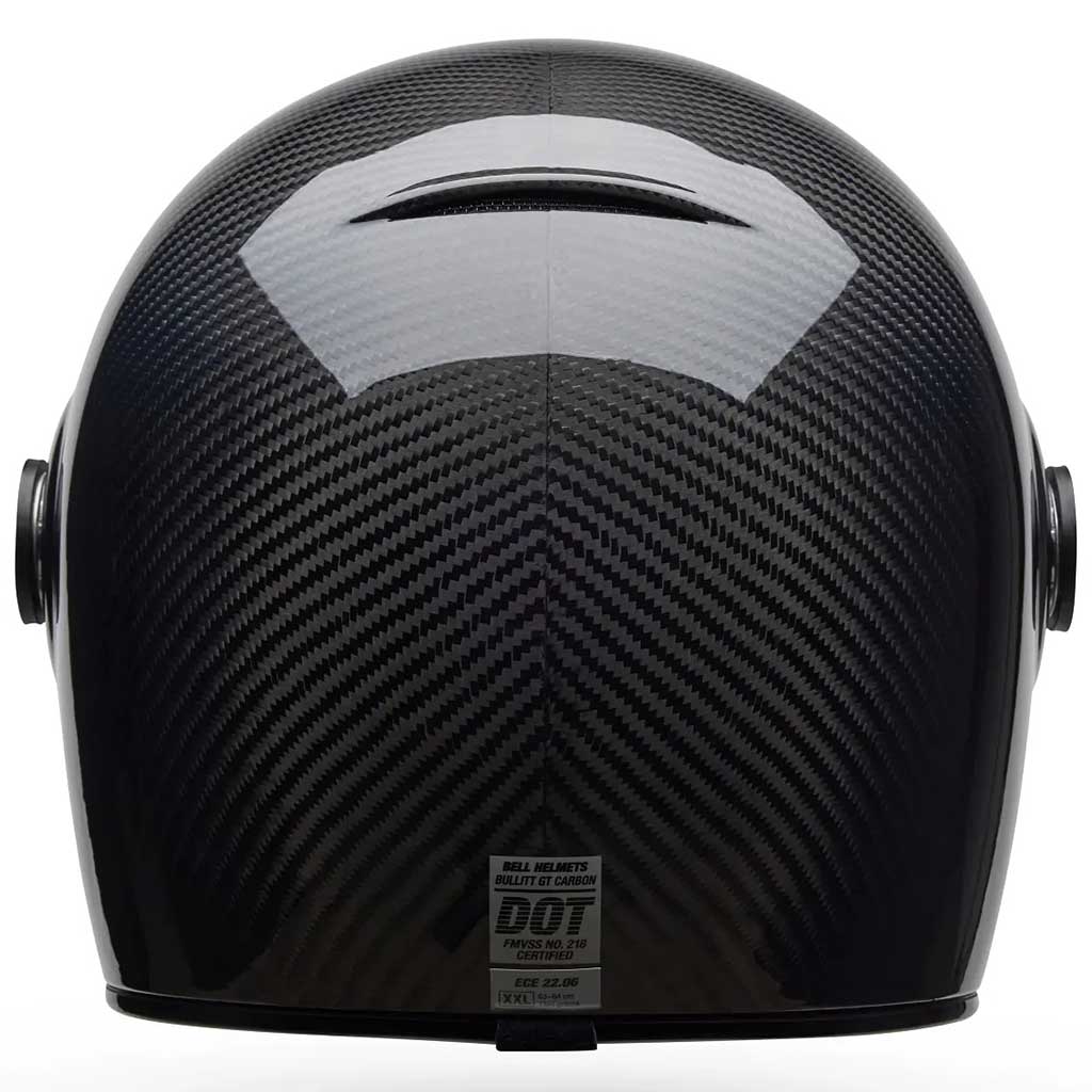 Bell Bullitt GT Carbon Solid Black full face motorcycle helmet in black, view 4 of 5