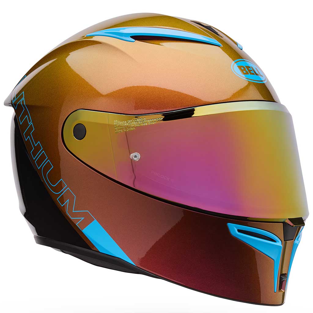 Bell Lithium Mips Plus Delta Sunburst Helmet full face motorcycle helmet in orange, view 2 of 7