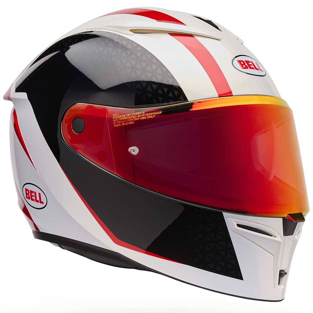 Bell Lithium Mips Plus Blip White Black full face motorcycle helmet in red, view 2 of 7