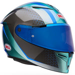 Bell Lithium Mips Plus Blip Silver Helmet full face motorcycle helmet in blue, view 2 of 7