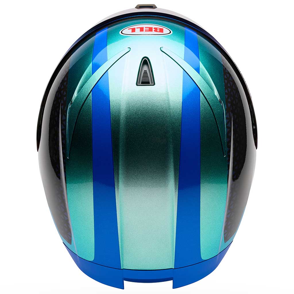 Bell Lithium Mips Plus Blip Silver Helmet full face motorcycle helmet in blue, view 6 of 7