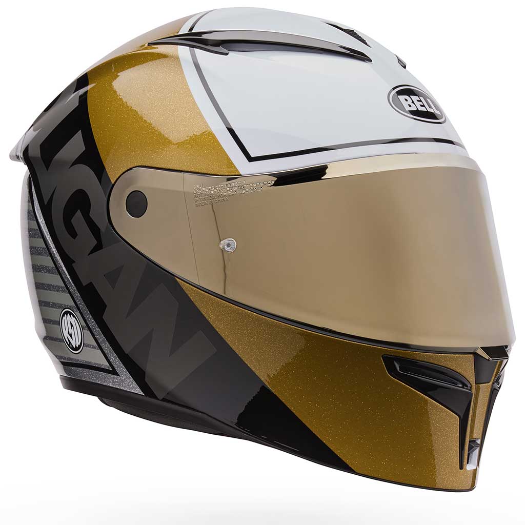 Bell Lithium Mips Plus RSD Obispo full face motorcycle helmet in gold, view 2 of 7