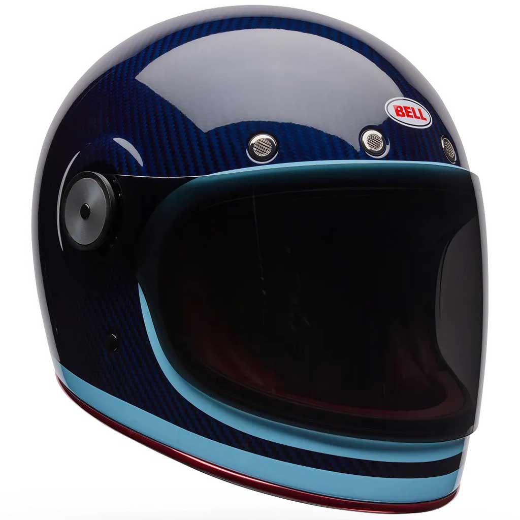 Bell Bullitt GT Carbon Lane Blue Helmet full face motorcycle helmet in blue, view 2 of 9