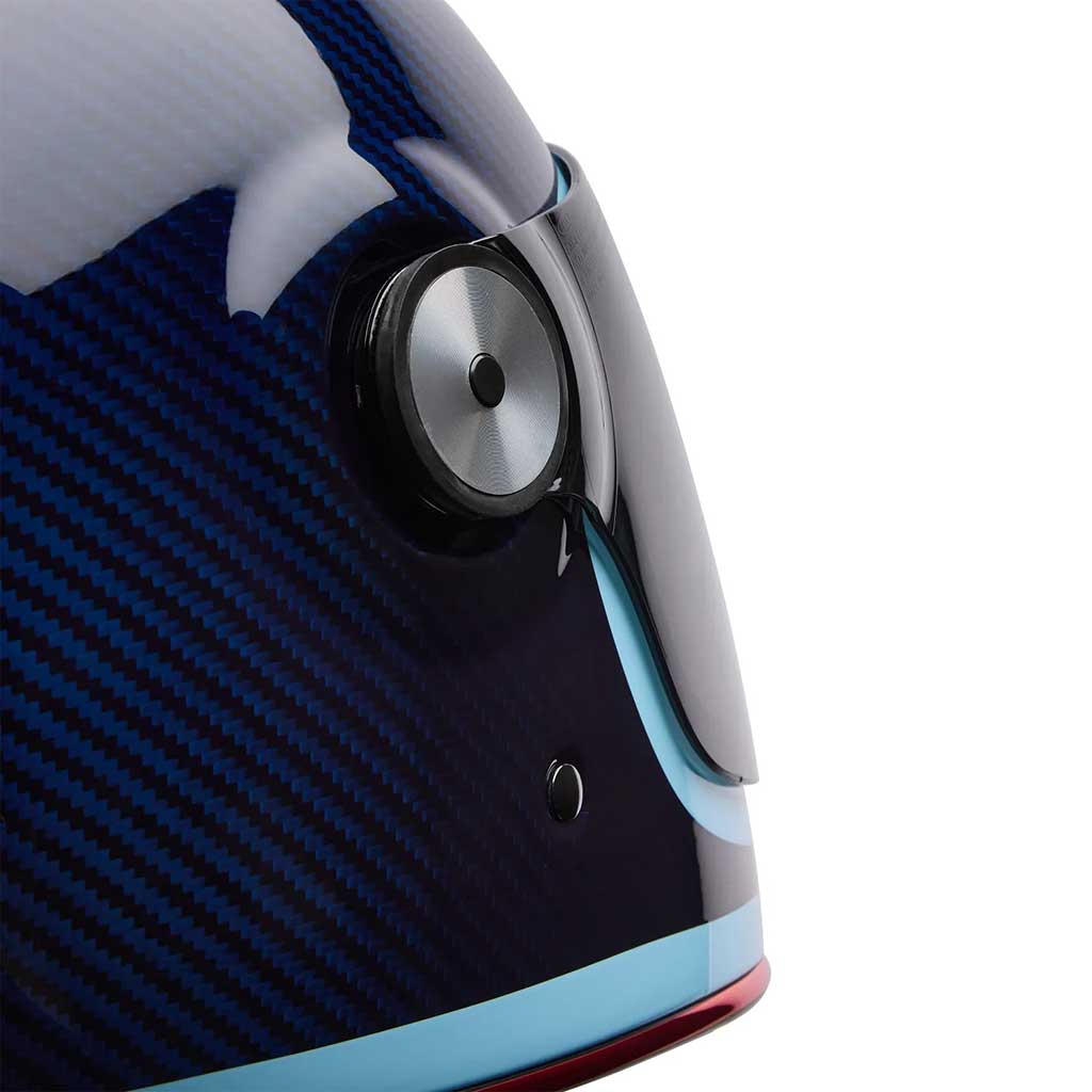 Bell Bullitt GT Carbon Lane Blue Helmet full face motorcycle helmet in blue, view 6 of 9