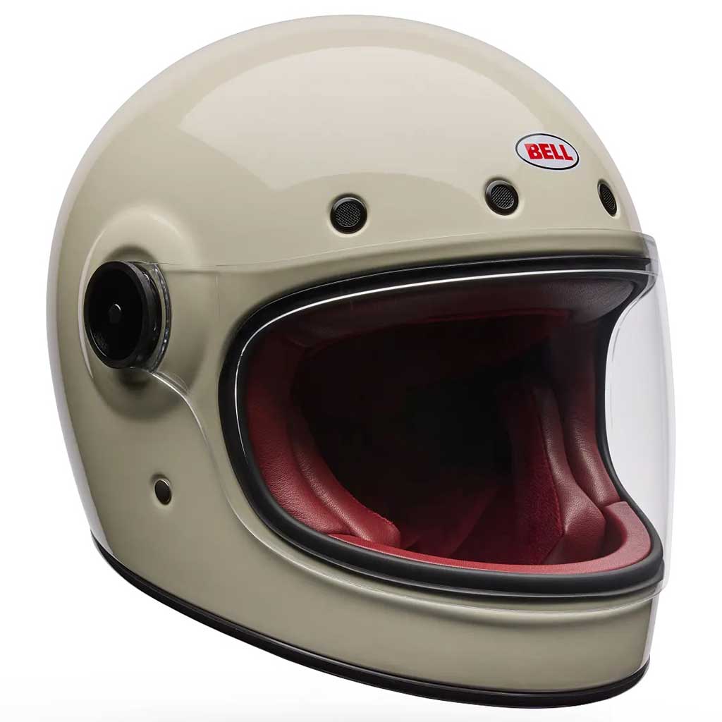 Bell Bullitt GT Solid Vintage White Helmet full face motorcycle helmet in white, view 2 of 9
