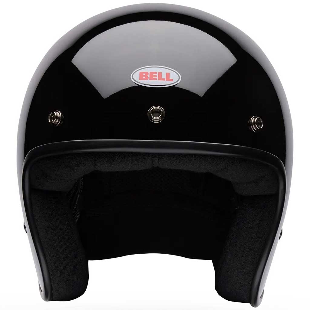 Bell Magnum Solid Gloss Black open face motorcycle helmet in black, view 3 of 10