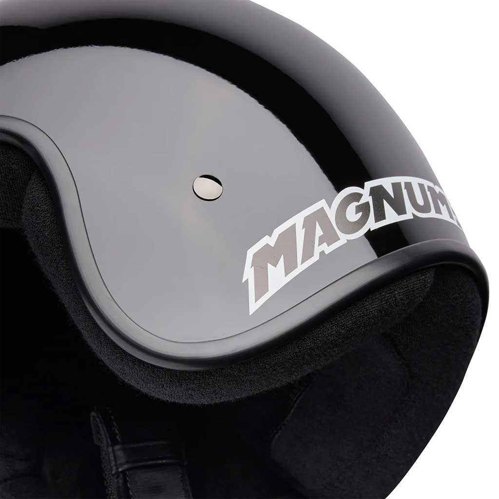 Bell Magnum Solid Gloss Black open face motorcycle helmet in black, view 8 of 10