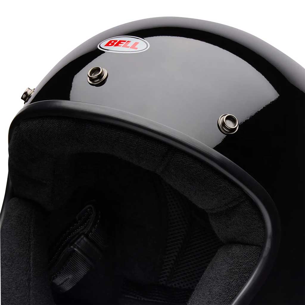 Bell Magnum Solid Gloss Black open face motorcycle helmet in black, view 9 of 10