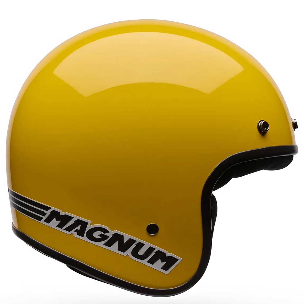 Bell Magnum Solid Gloss Yellow open face motorcycle helmet in yellow