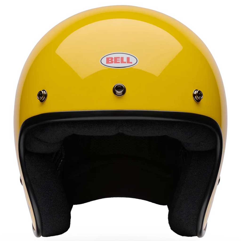 Bell Magnum Solid Gloss Yellow open face motorcycle helmet in yellow, view 3 of 10