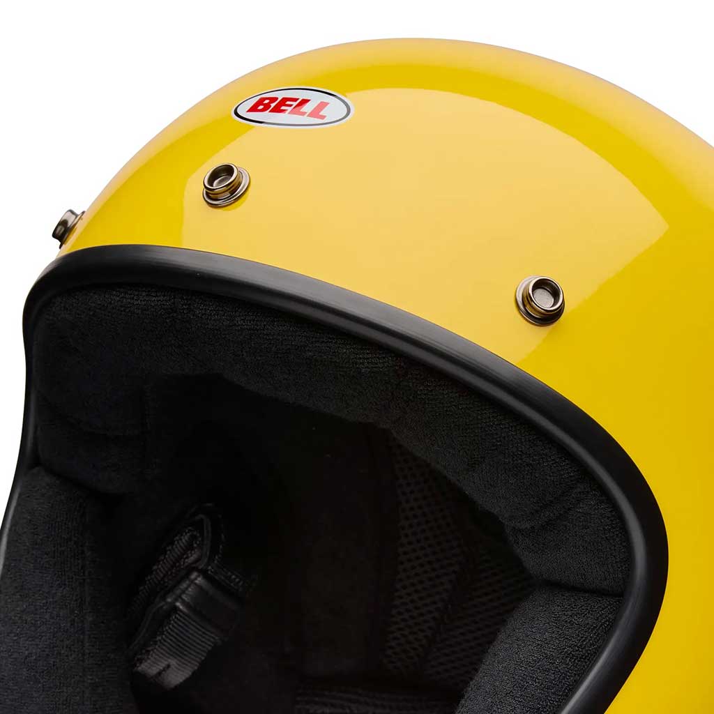 Bell Magnum Solid Gloss Yellow open face motorcycle helmet in yellow, view 9 of 10