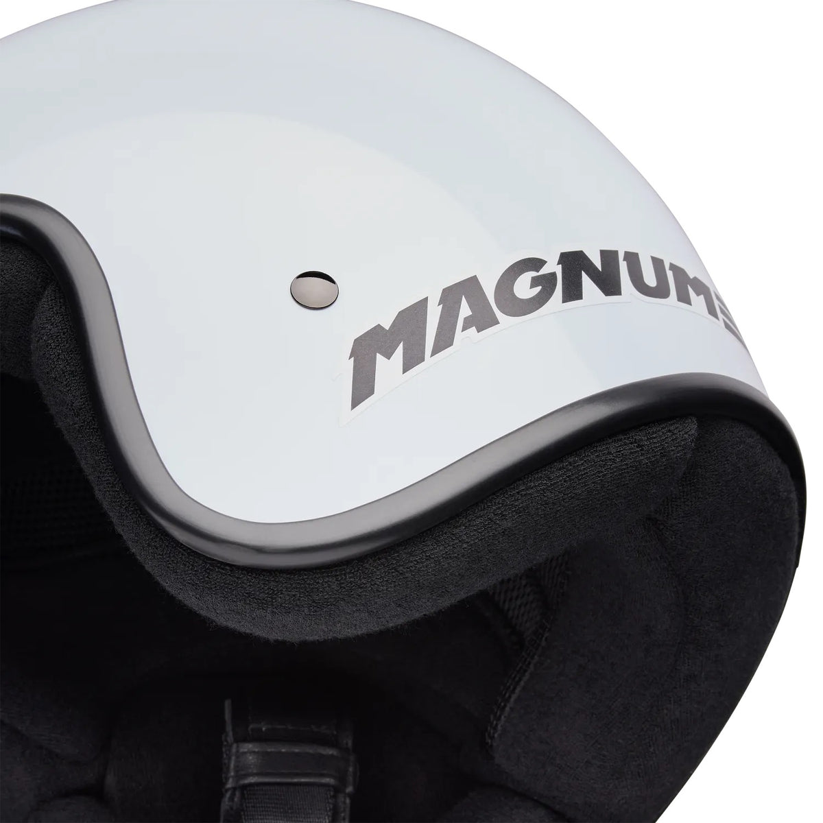 Bell Magnum Solid Gloss White open face motorcycle helmet in white, view 8 of 10