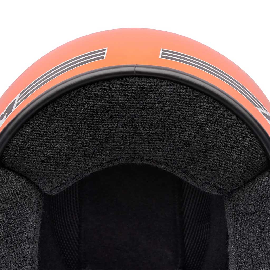 Bell Magnum Solid Gloss Orange open face motorcycle helmet in orange, view 7 of 10