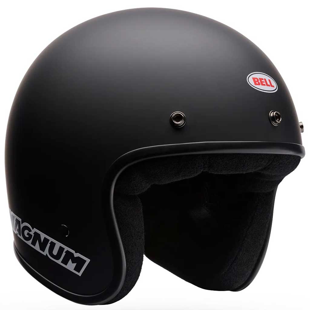 Bell Magnum Solid Matt Black open face motorcycle helmet in black, view 2 of 10