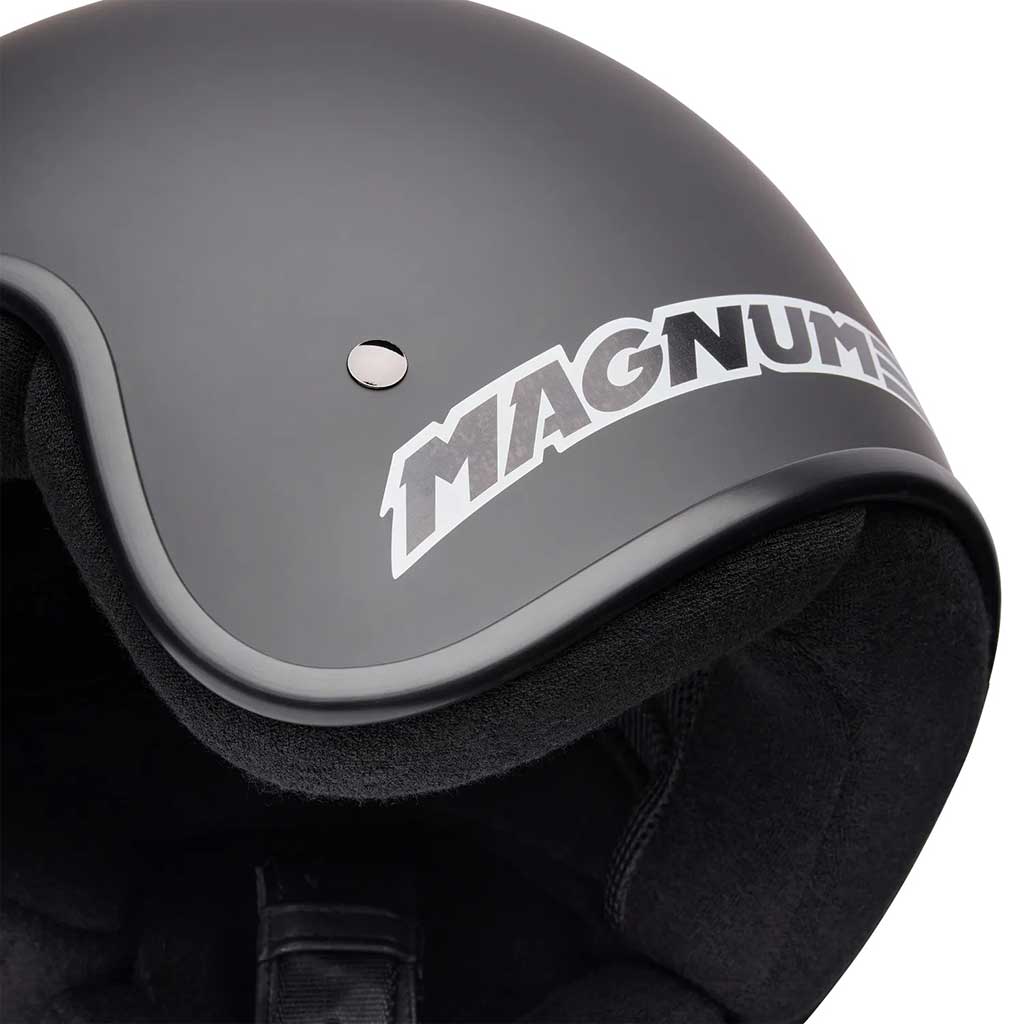 Bell Magnum Solid Matt Black open face motorcycle helmet in black, view 8 of 10