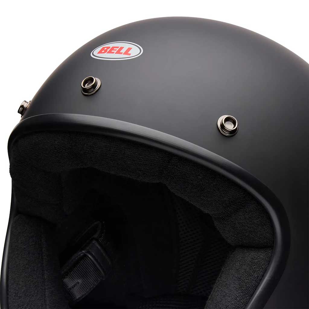 Bell Magnum Solid Matt Black open face motorcycle helmet in black, view 9 of 10