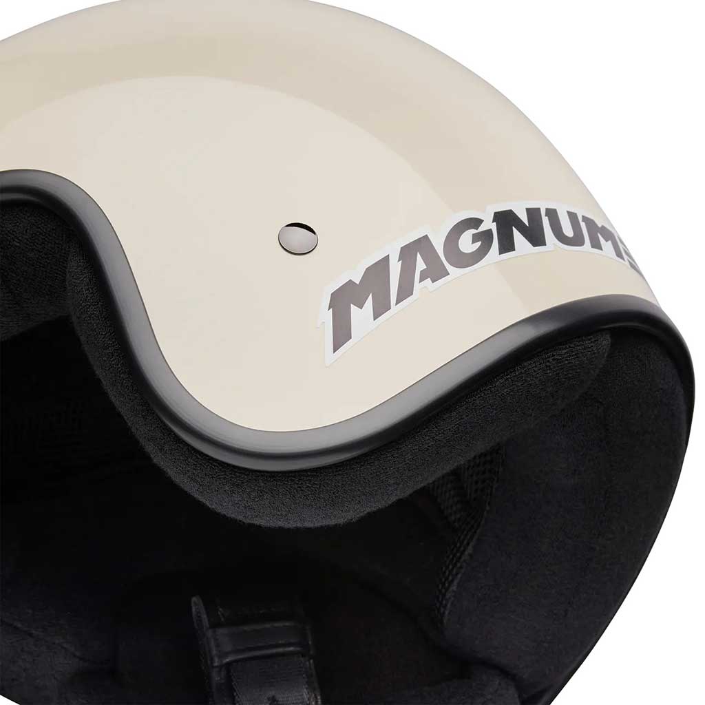 Bell Magnum Solid Vintage White Helmet open face motorcycle helmet in vintage white, view 8 of 10
