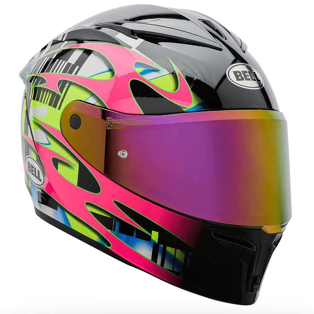 Bell Lithium Mips Plus Synchro Black Pink full face motorcycle helmet in black, view 2 of 7