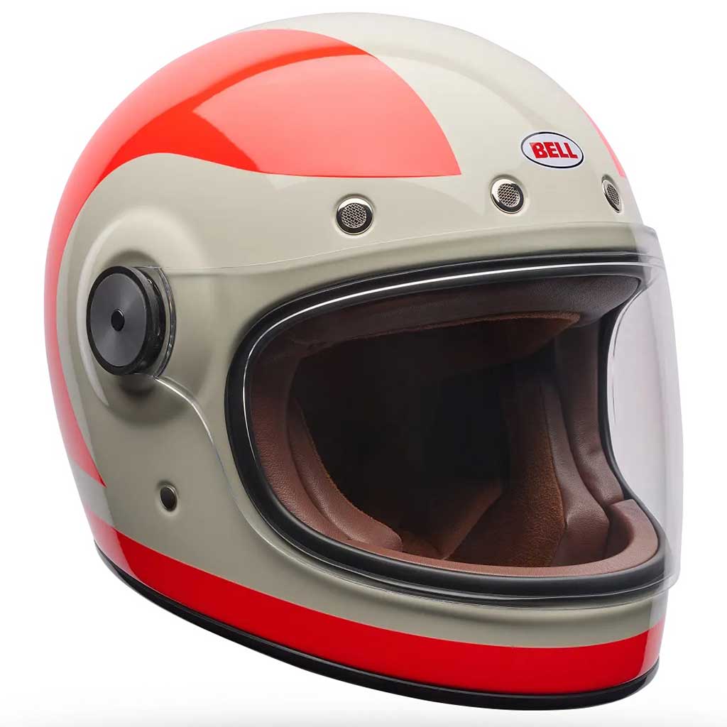 Bell Bullitt GT Frame Acid Red full face motorcycle helmet in red, view 2 of 6