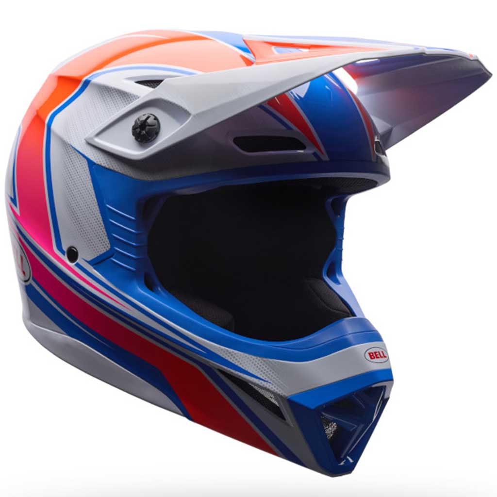 Bell MX-10 Mips Speedway White Blue 2