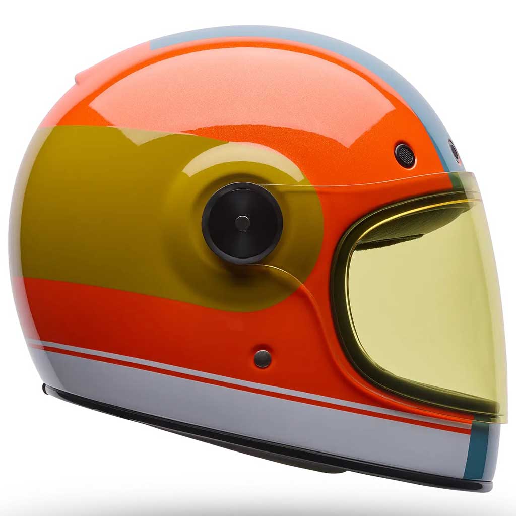 Bell Bullitt GT Ozzy Special Edition Blue Atoll full face motorcycle helmet in orange