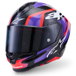 Alpinestars Supertech S-R7 Lumen Helmet Black Purple Red Fluo White Glossy 1