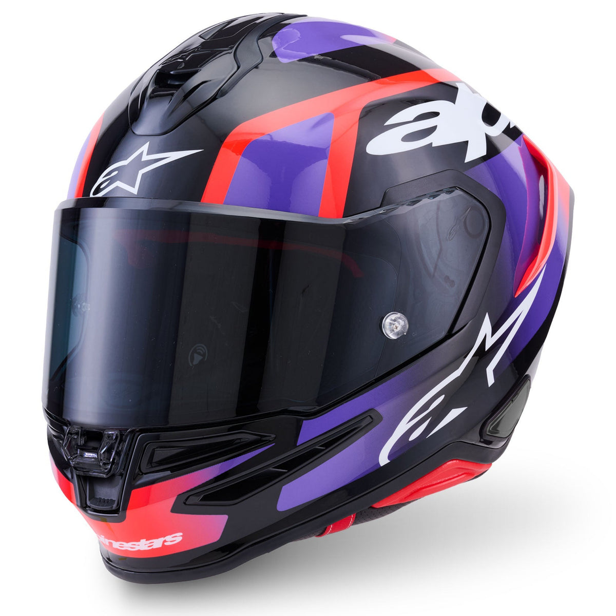Alpinestars Supertech S-R7 Lumen Helmet Black Purple Red Fluo White Glossy 1