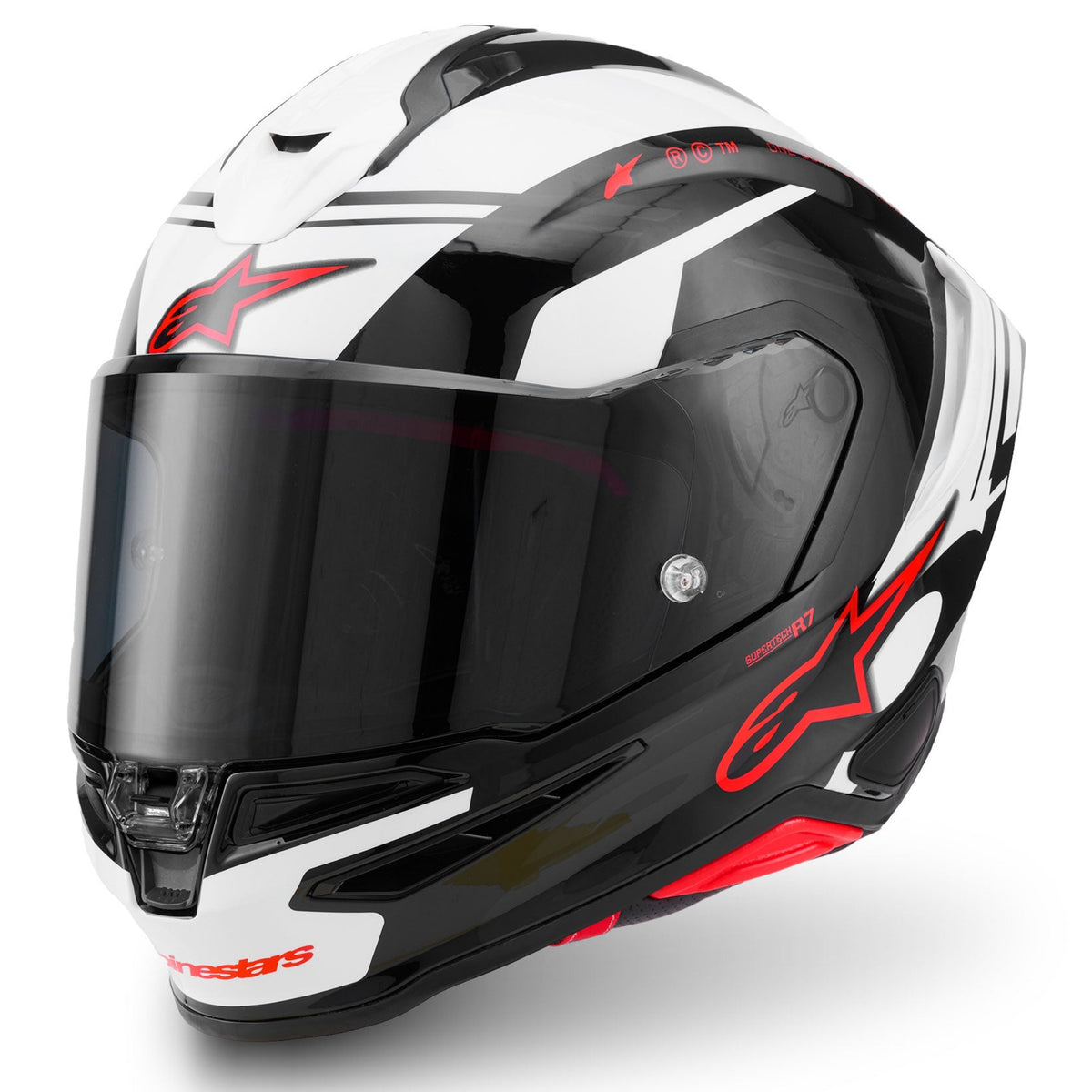 Alpinestars Supertech S-R7 A-Core Helmet Black White Red Glossy 1