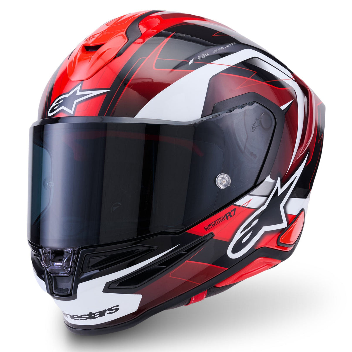 Alpinestars Supertech S-R7 Kinetis Helmet Black Red White Glossy 1