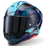 Alpinestars Supertech S-R7 Kinetis Helmet Black Blue Pink Fluo White Glossy 1