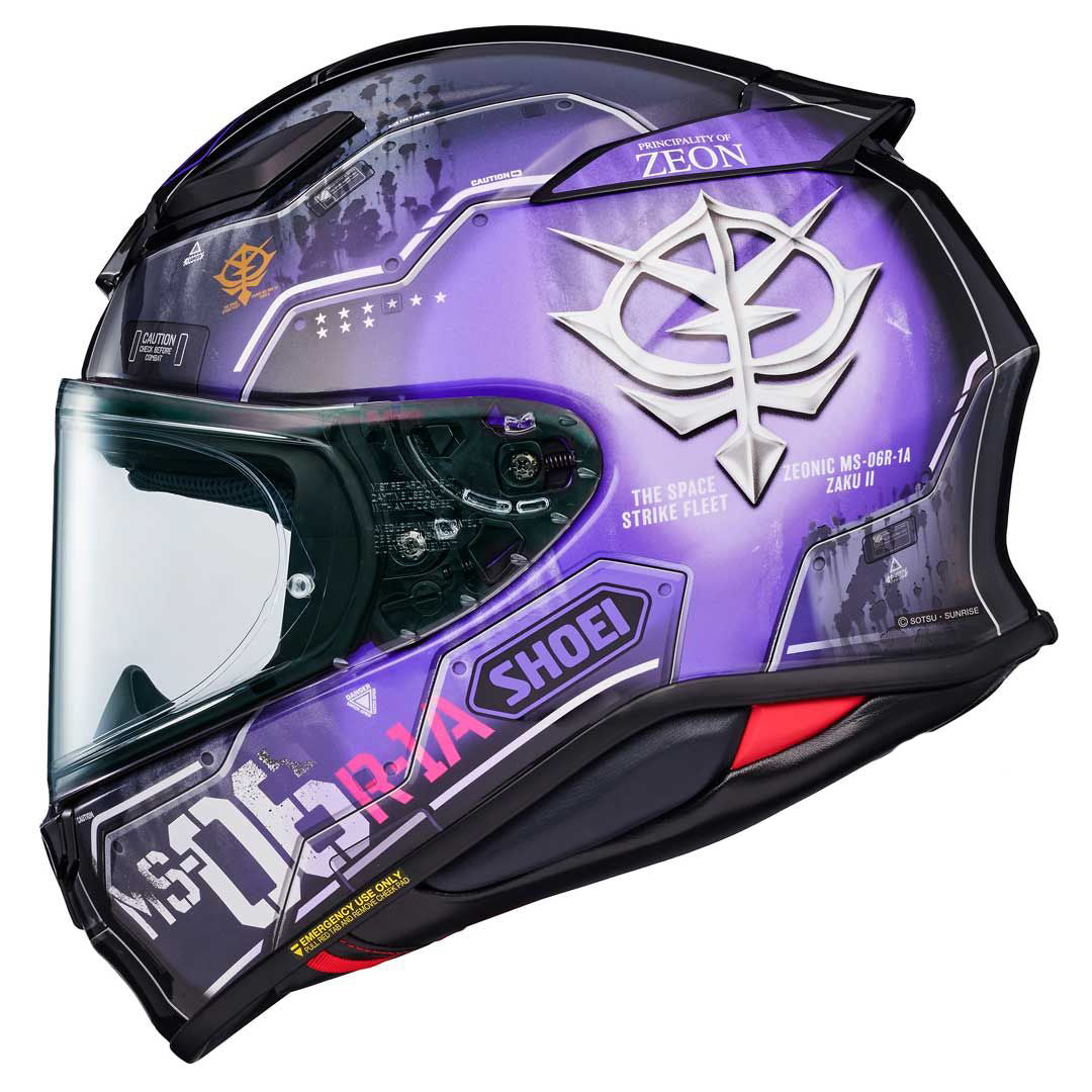 Shoei NXR 2 MS-06R-1A Black Tri-Stars Zaku II H-Mob TC-12 Purple