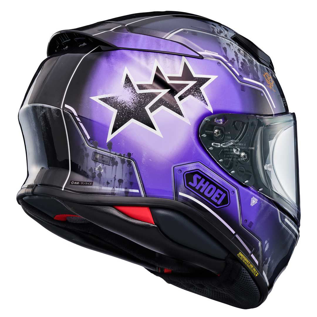 Shoei NXR 2 MS-06R-1A Black Tri-Stars Zaku II H-Mob TC-12 Purple