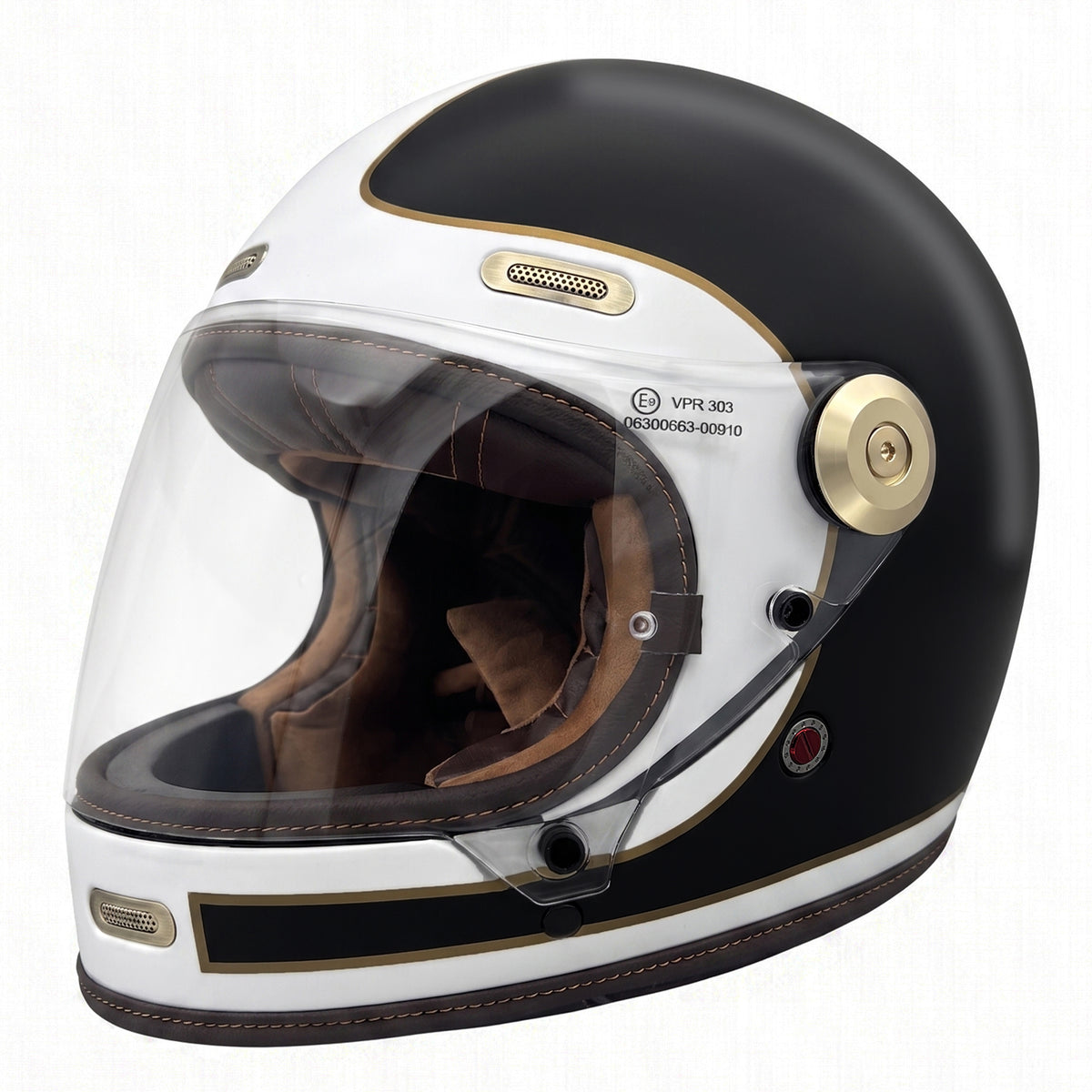 Viper F660 Vintage Full-Face Helmet - Black/White
