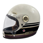 Viper F660 Vintage Full-Face Helmet - Stripes Cream/Burgundy
