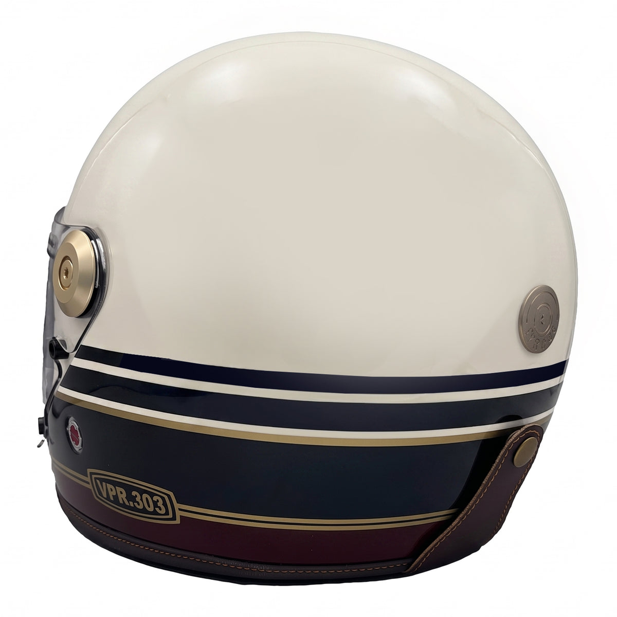 Viper F660 Vintage Full-Face Helmet - Stripes Cream/Burgundy