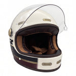 Viper F660 Vintage Full-Face Helmet - Stripes Cream/Burgundy