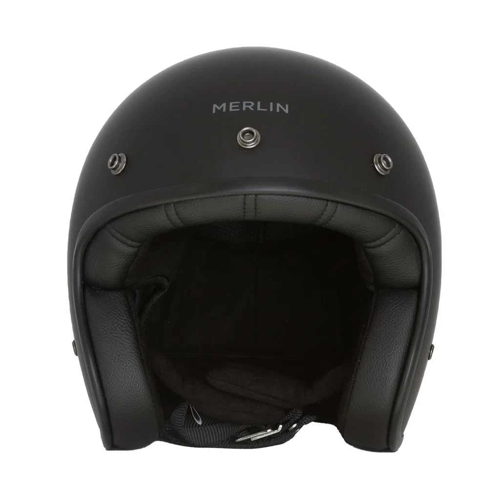 Merlin Blackbird Jet Open Face Helmet Naked Matt Black