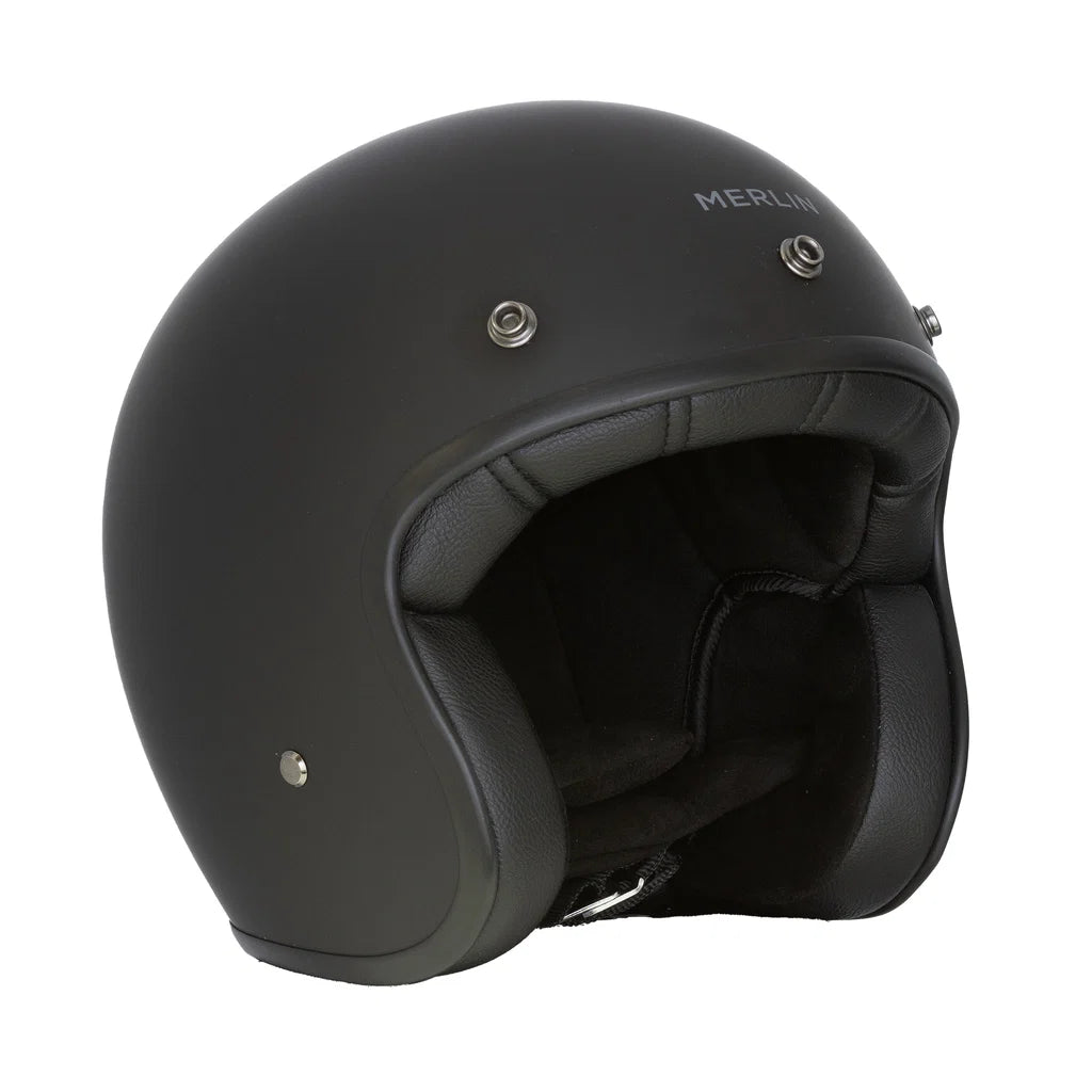 Merlin Blackbird Jet Open Face Helmet Naked Matt Black