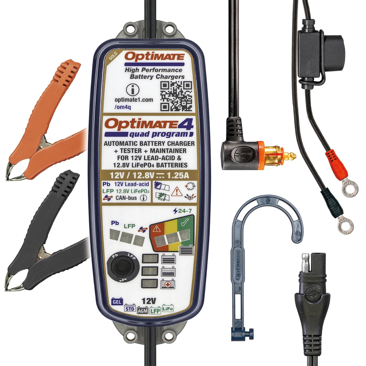 OptiMate 4 Quad Program Premium Battery Charger OPT4QBMW