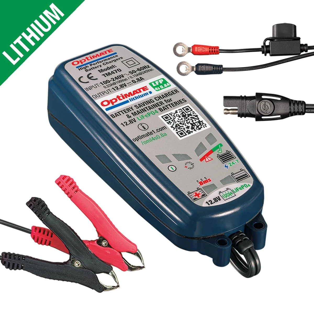OptiMate Lithium 0.8A Battery Charger OPT3LI