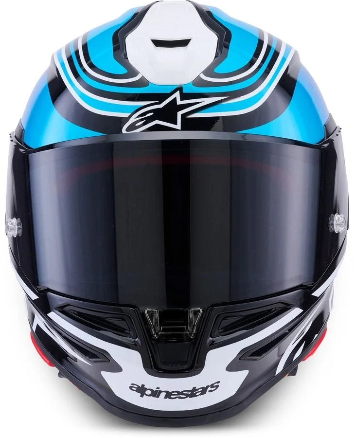 Alpinestars Supertech S-R7 Zeal Helmet Black Blue Pink Fluo White Glossy 2