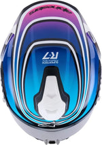 Alpinestars Supertech S-R7 Zeal Helmet Black Blue Pink Fluo White Glossy 4