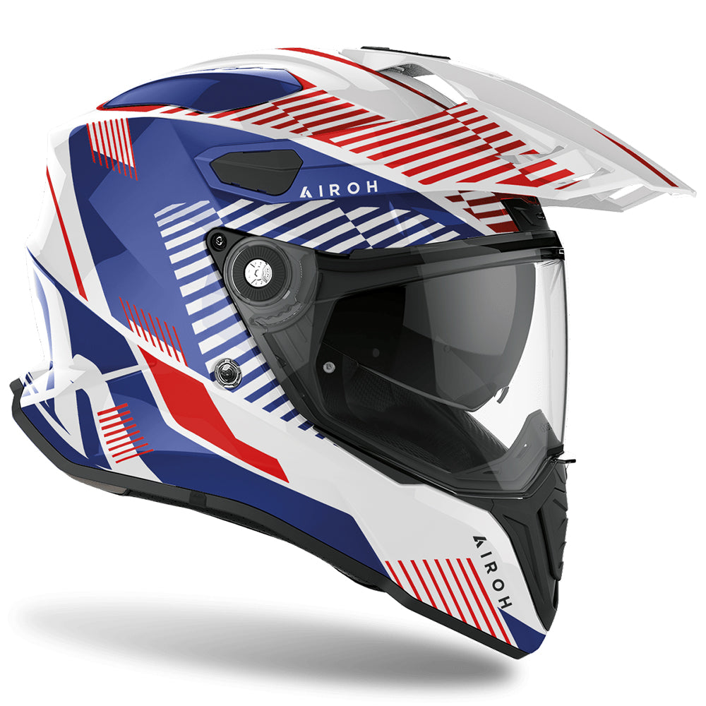 Airoh Commander Boost White Blue Adventure Helmet